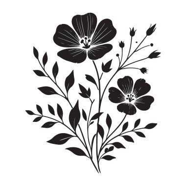 Botanik İlham Veren Projeler için Gelişmiş Çiçek Vektörü İllüstrasyonu