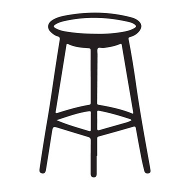 Mobilya Tasarım Kaynakları için Temel Tahta Tabure Silüeti ResmiComment