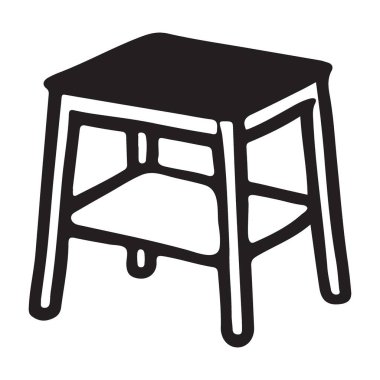 Household Square Basamağı Tabure Görüntü Vektör Tasarımı