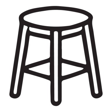 Yuvarlak Tabure Çizimi Basit ve Konforlu Mobilya Koltuğu Tasarımı