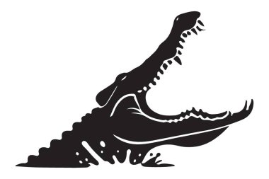 Ağzı açık olan dramatik timsah vektör çizimi vurmaya hazır.