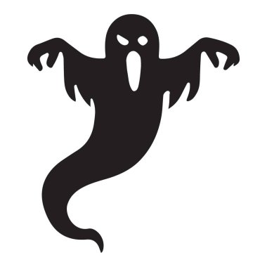 Korkunç hayalet siluet vektör ikonu Cadılar Bayramı ürkütücü tasarım elementi