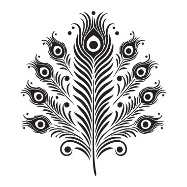 Karmaşık tavus kuşu tüyü fan tasarımı sanat illüstrasyonu