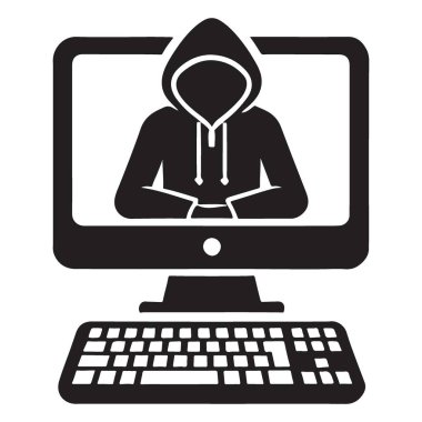 Bilgisayar Hacker Siluet Vektör Resimleri Sayısal Dünyanızı Koruyun