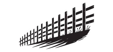 Ahşap Çit Siluet Görüntü Koruma ve Kırsal Arazi