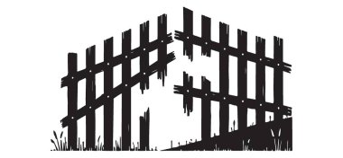 Kırık Ahşap Çit Silueti Terk ve Hassasiyet Sembolü