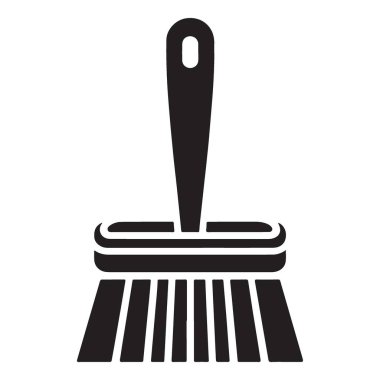 Siluet Temizleme Fırçası Temizlik Görevleri Çizimi için Simgesi