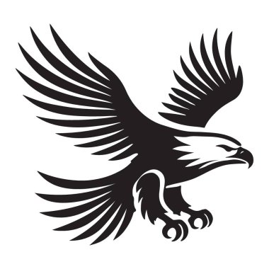 Grafik Kaynakları için Geniş Kanatlı Kalın Kartal Vektör Sembolü