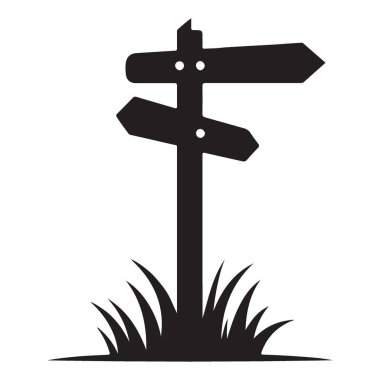 Yol Bulma için Çim Vektörü Sanatı ile Siluet Yön İmgesi