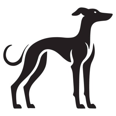 Minimalist Greyhound Silueti Hayvan Sanatı Vektör Çizimi