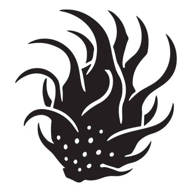 Soyut Dikenli Siyah Top Vektör Grafiğinin Şekillendirilmiş Silueti