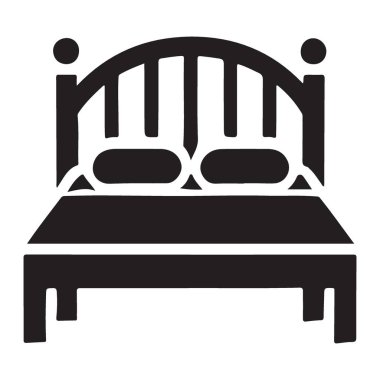 Solid Siluet Yatak Tasarımı Çizim Grafiksel Vektör ResmiComment