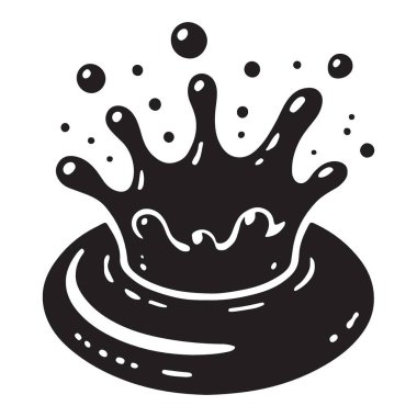 Su Damlası Etkisi Silüet Resimlemesi Sıçrama Efekti Oluşturuyor