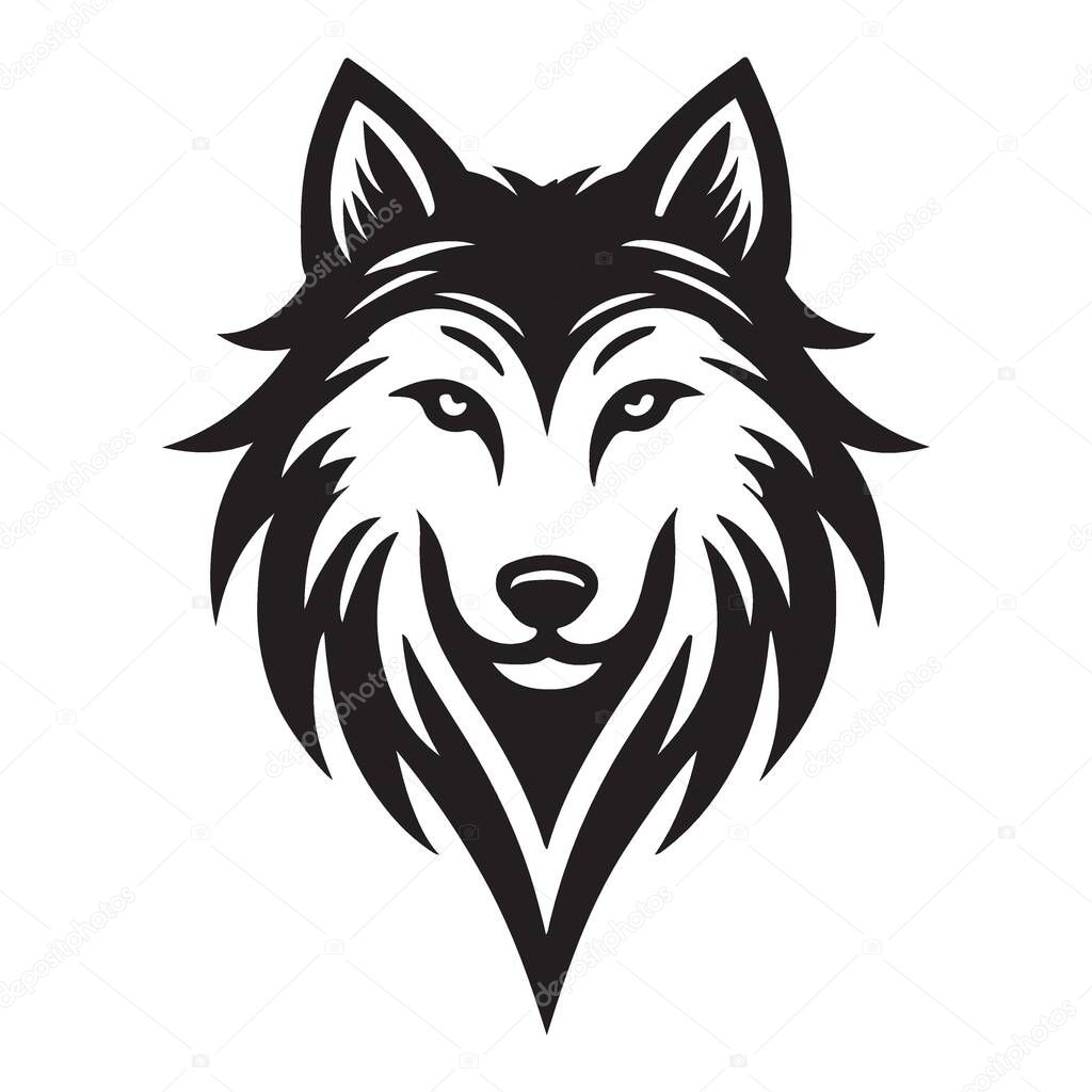 Intense wolf head vector logo design majestic creature illustration