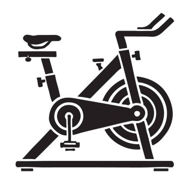 Bisiklet Döndürme Silüeti Spor ve Sağlık için Vektör İllüstrasyonu