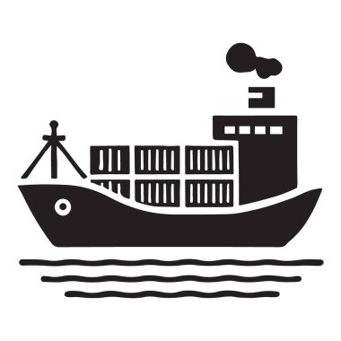 Küresel Ticaret ve Ulaşım Yönlendirme Konteyner Gemisi İllüstrasyonu