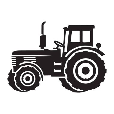 Tarım ve Tarım için Siyah Traktör Siluet Vektör ResmiComment