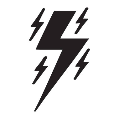 Şimşek Yıldırımı Silueti Elektrik Çarpması Doğal Fenomen Vektör İllüstrasyonu