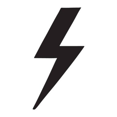 Tek Yıldırımlı Şimşek Silueti Doğal Güç Gücü İllüstrasyonu