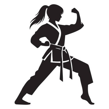 Kadın Karate Şampiyonu Siluet Dövüş Sanatları Duruşmasına Hazır