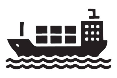 Kargo Gemisi Ulaştırma ve Uluslararası Ticaret için Çizim Vektörü