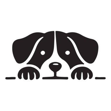 Basit Köpek Röntgenleme Vektör Çizimi Siyah Siluet Evcil Hayvan Grafiği