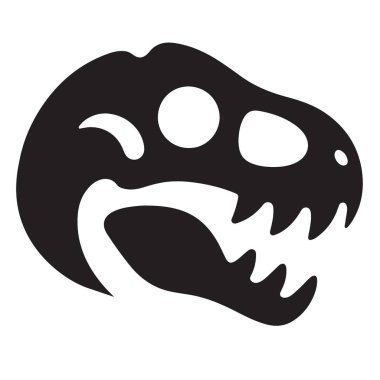 Tyrannosaurus Rex Kafatası Paleontoloji Hevesleri için Siluet Vektör İllüzyonu