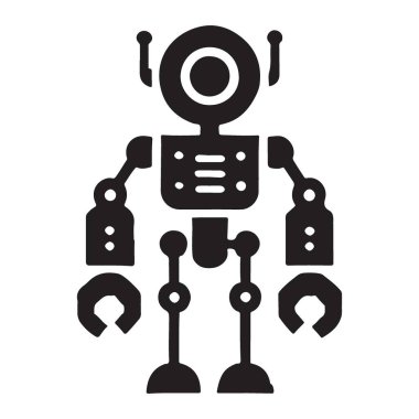 Modern Robot Silueti Teknoloji Projeleri için Çizim Vektörü