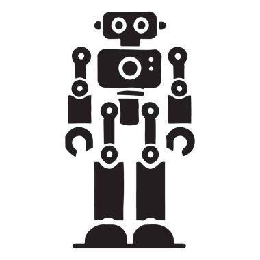 Bilim Kurgu ve Teknoloji Tanıtımları İçin Retro Robot İllüstrasyonu İdeal