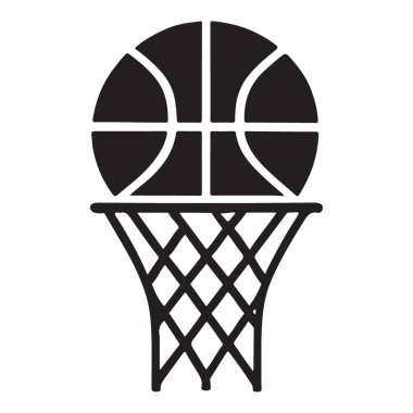 Basketbol Siyah ve Beyaz Vektör Grafiğine Gidiyor
