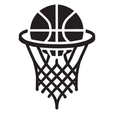 Net Siyah Vektör Tasarım İllüstrasyonunda Basketbol Puanı