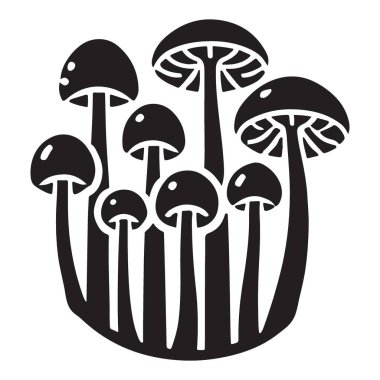 Doğa Aşıkları ve Yaratıcı Tasarım Projeleri için Siyah Mantar İllüstrasyonu