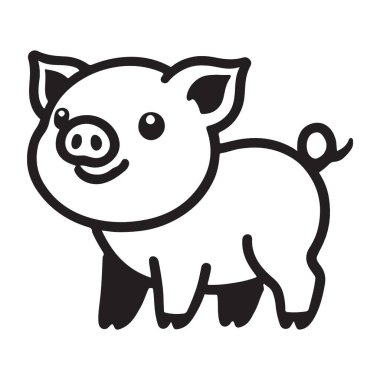 Şirin Çizgi Film Domuz Vektörü Resimleri Çocuklar İçin Clipart Image