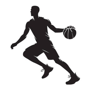 Basketbolcu Silueti Aksiyon 'da Top Topu Sürüyor