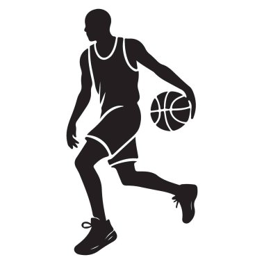 Basketbolcu Siluet Çizim Yeteneği Spor Tasarımları Tekniği