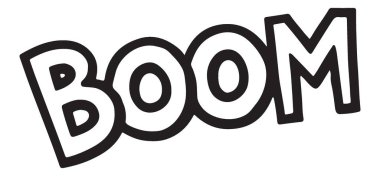 BOOM Kelimesi Grafik Vektörü Çizgi Roman Patlaması Efekti