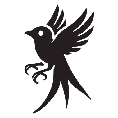 Siluet Kuş Vektörü Uçan Serçe Grafik Tasarım Şablonu İndirmesi