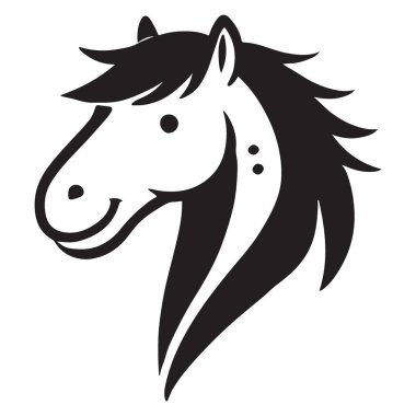 Klasik At Başı Siluet Binicilik ve Yarış Vektörü