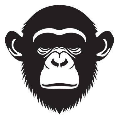 Soyut Goril Silueti Vektör İllüstrasyon Grafik Tasarım Elemanı