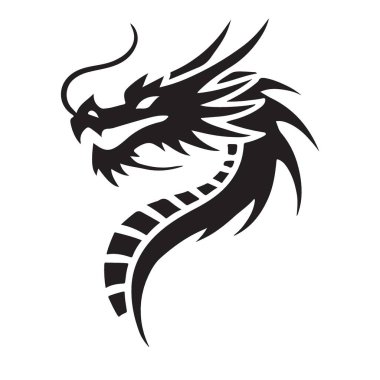 Basit Ejder Başı Vektör İllüstrasyon Sanatsal Tasarım Grafik Kaynağı