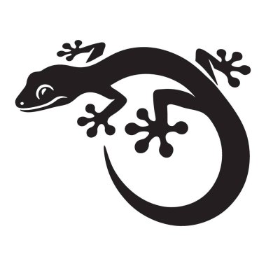 Siluet Gecko Vektör Sürüngen Resimleri Grafik Tasarımı Hayvan Sanatı
