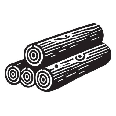 Klasik Kereste Yığını İnşaat için Tahta İllüstrasyon Vektörü