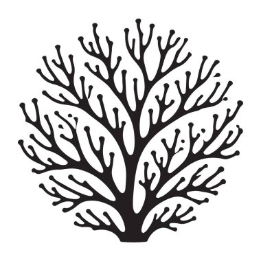 Şekillendirilmiş Mercan Silüeti Vektörü Bir Zarif Sualtı Elementi Grafiği