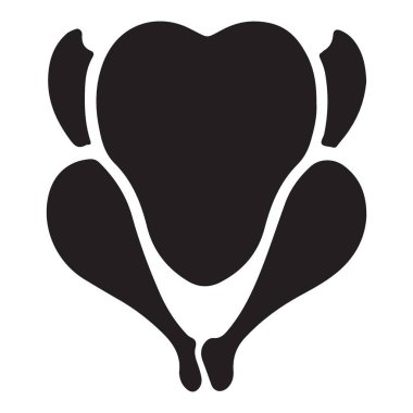 Kızarmış Tavuk Clipart Silueti Şükran Günü Tatil Yemeği Vektörü Grafik