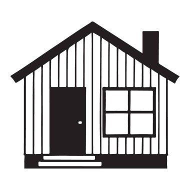 Basit Ev Silüeti Resimlendirme Vektörü Tek Hikaye Binası