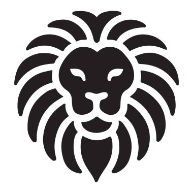 Majestic Lion Head Siluet Logo ve Tasarım Sanatı