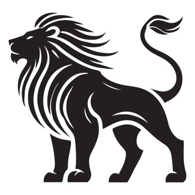 Grafik Projeleri ve Yazdırma için Aslan Profili Vektör Tasarımı