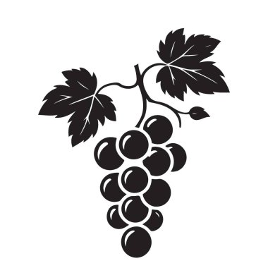 Sağlıklı Gıda Tasarımı İçin Yapraklı Taze Üzüm Vektörü Resimleri