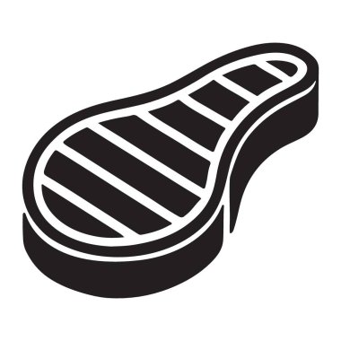 Mutfak Tasarımları İçin Izgara Biftek Silueti Vektör İllüstrasyonu