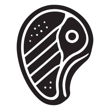 Mutfak Projeleri için Sulu Biftek Silueti Vektör İllüstrasyonu